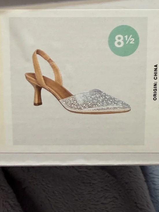 a new day Clear and Tan Slingback  sparkling Heels New in Box size 8 1/2 - Picture 4 of 8